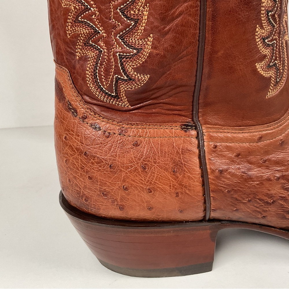 Lucchese 2000 Full Quill Ostrich Cowboy Boots | Barnwood | Exotic | Men’s 11 D - Picture 14 of 16